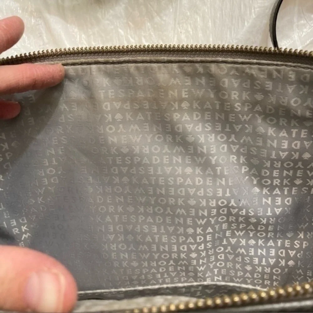 Kate Spade New York gray pebbled leather mulberry street lose satchel bag